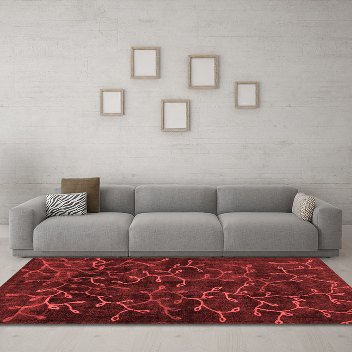 Bohemian Red Washable Rugs
