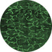 Round Persian Emerald Green Bohemian Rug, con1107emgrn