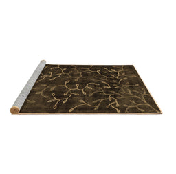 Sideview of Machine Washable Persian Brown Bohemian Rug, wshcon1107brn