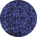 Round Persian Blue Bohemian Rug, con1107blu