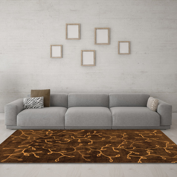 Machine Washable Persian Orange Bohemian Area Rugs in a Living Room, wshcon1107org