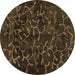 Round Persian Brown Bohemian Rug, con1107brn