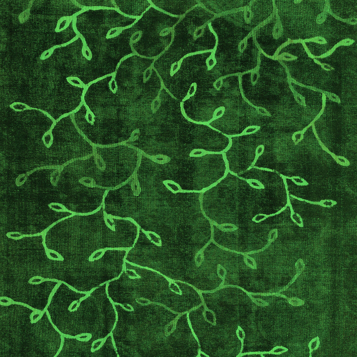 Serging Thickness of Machine Washable Persian Green Bohemian Area Rugs, wshcon1107grn