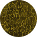 Round Persian Yellow Bohemian Rug, con1107yw