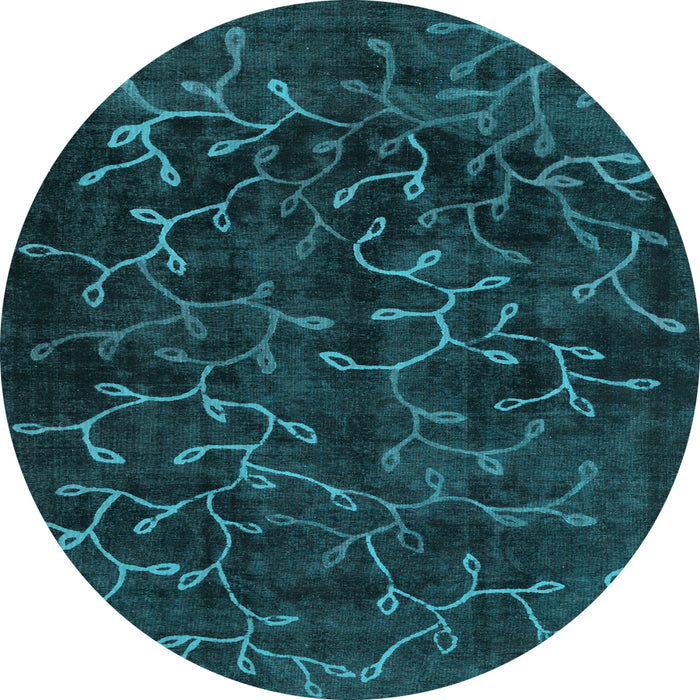 Round Persian Light Blue Bohemian Rug, con1107lblu