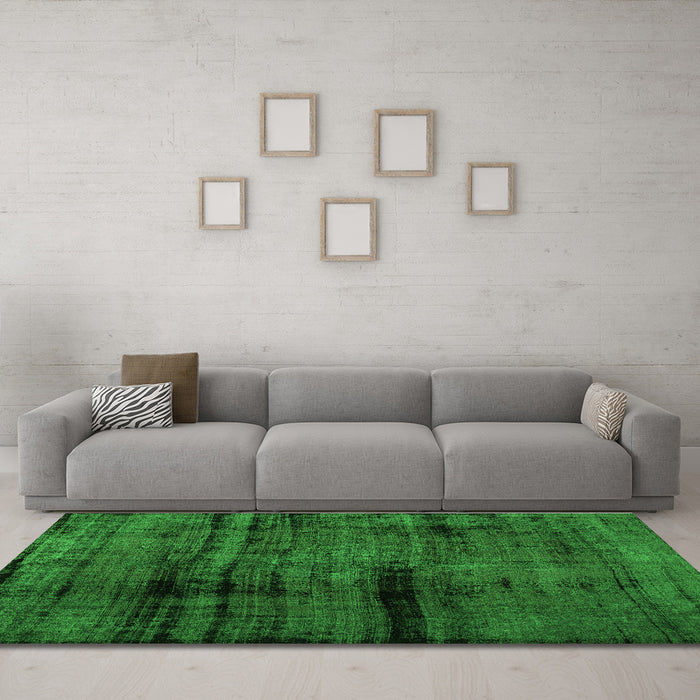 Machine Washable Persian Green Bohemian Area Rugs in a Living Room,, wshcon1108grn