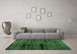 Machine Washable Persian Emerald Green Bohemian Area Rugs in a Living Room,, wshcon1108emgrn