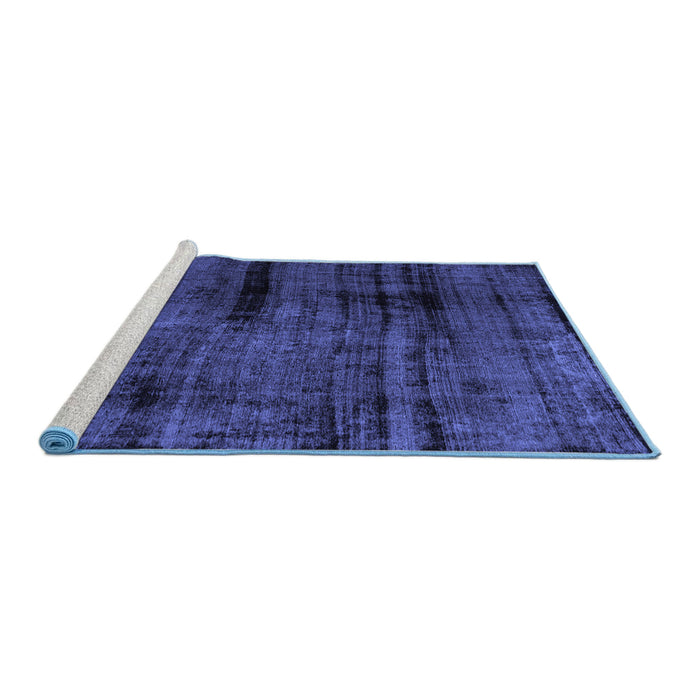 Sideview of Machine Washable Persian Blue Bohemian Rug, wshcon1108blu