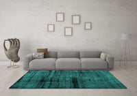 Machine Washable Persian Turquoise Bohemian Rug, wshcon1108turq