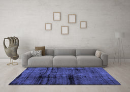 Machine Washable Persian Blue Bohemian Rug in a Living Room, wshcon1108blu