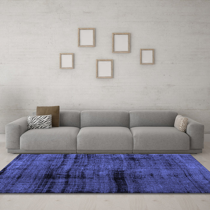 Machine Washable Persian Blue Bohemian Rug in a Living Room, wshcon1108blu