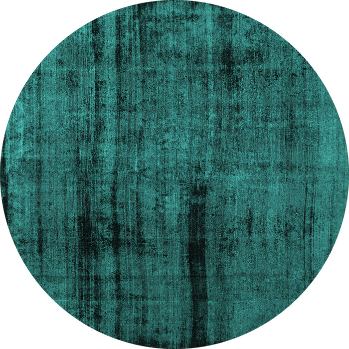 Round Machine Washable Persian Turquoise Bohemian Area Rugs, wshcon1108turq