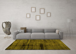 Machine Washable Persian Yellow Bohemian Rug in a Living Room, wshcon1108yw