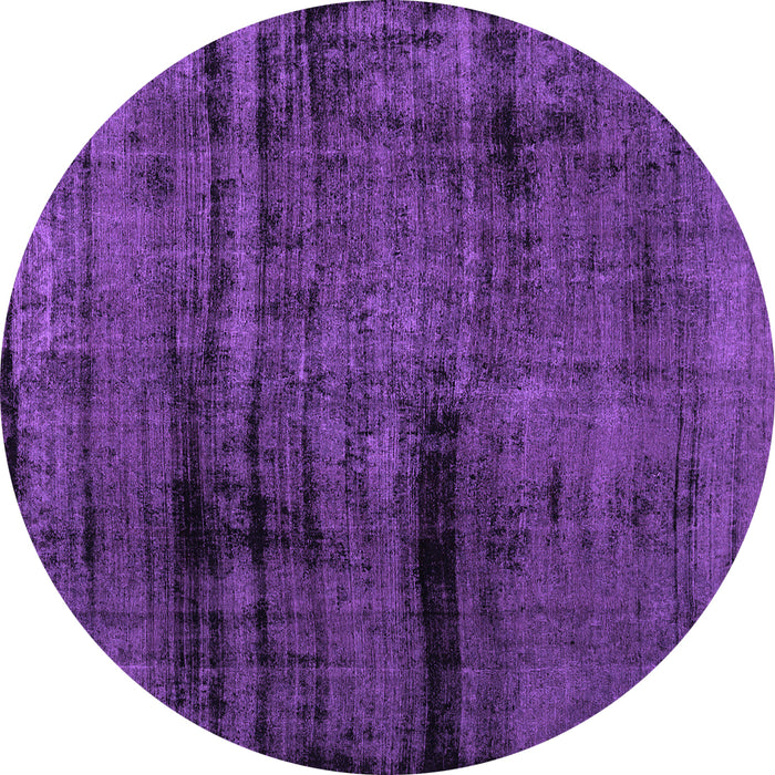 Round Machine Washable Persian Purple Bohemian Area Rugs, wshcon1108pur