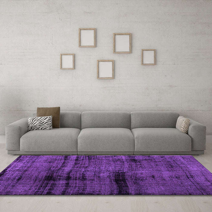Machine Washable Persian Purple Bohemian Area Rugs in a Living Room, wshcon1108pur
