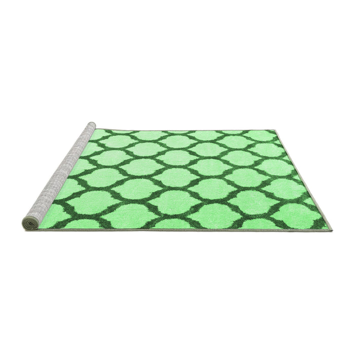 Sideview of Machine Washable Terrilis Emerald Green Contemporary Area Rugs, wshcon1109emgrn
