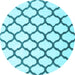 Round Machine Washable Terrilis Light Blue Contemporary Rug, wshcon1109lblu