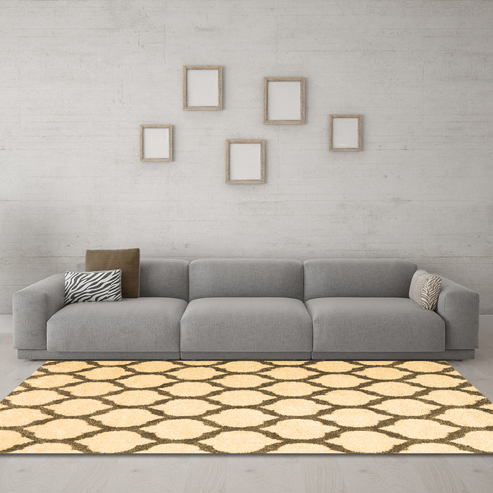 Machine Washable Terrilis Brown Contemporary Rug in a Living Room,, wshcon1109brn