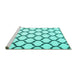 Sideview of Machine Washable Terrilis Turquoise Contemporary Area Rugs, wshcon1109turq