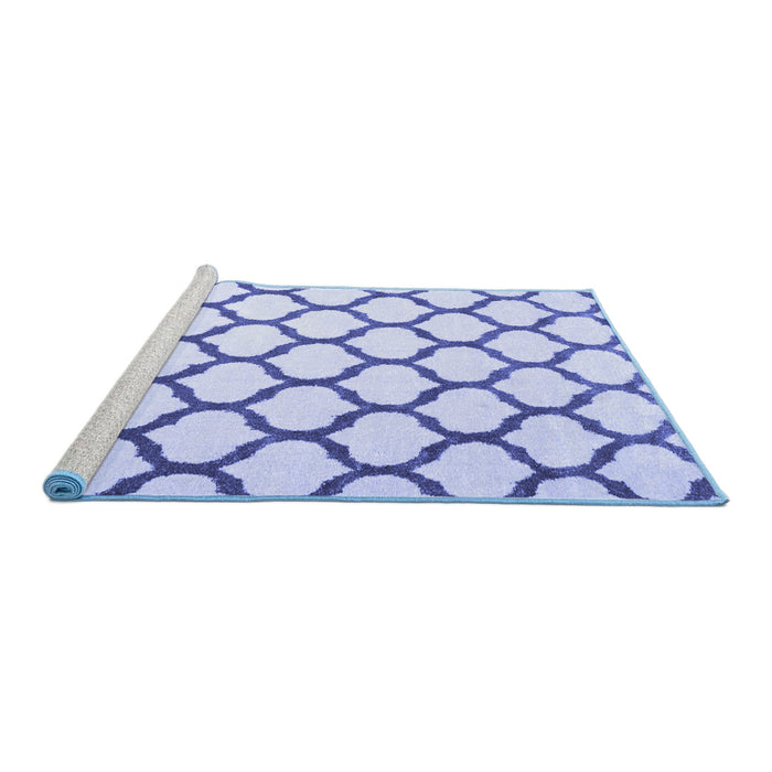 Sideview of Machine Washable Terrilis Blue Contemporary Rug, wshcon1109blu