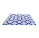 Sideview of Machine Washable Terrilis Blue Contemporary Rug, wshcon1109blu