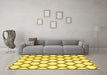 Machine Washable Terrilis Yellow Contemporary Rug in a Living Room, wshcon1109yw