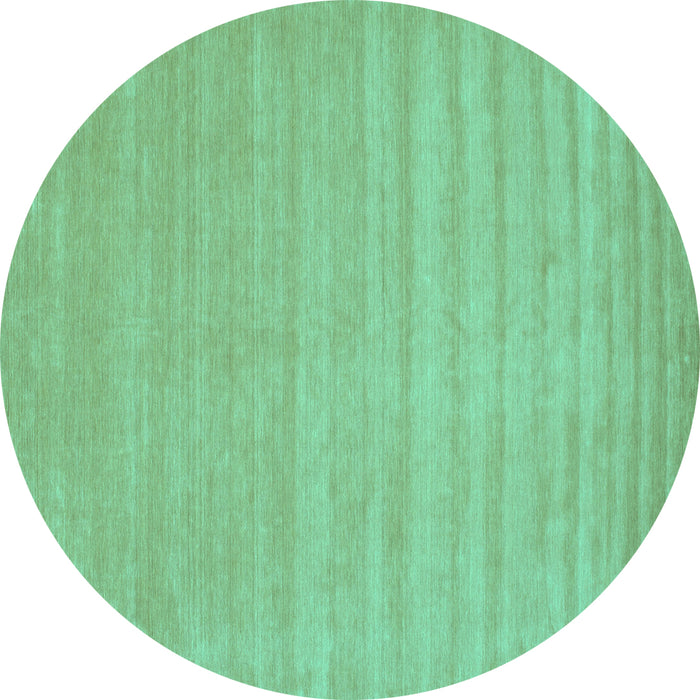 Round Solid Turquoise Modern Rug, con110turq