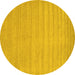 Round Solid Yellow Modern Rug, con110yw