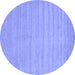 Round Solid Blue Modern Rug, con110blu