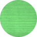 Round Solid Emerald Green Modern Rug, con110emgrn