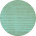 Round Solid Light Blue Modern Rug, con110lblu