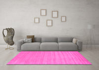 Machine Washable Solid Pink Modern Rug, wshcon110pnk