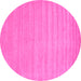 Round Solid Pink Modern Rug, con110pnk