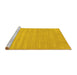 Sideview of Machine Washable Solid Yellow Modern Rug, wshcon110yw