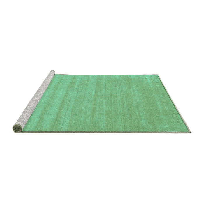 Sideview of Machine Washable Solid Turquoise Modern Area Rugs, wshcon110turq