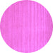 Round Machine Washable Solid Purple Modern Area Rugs, wshcon110pur