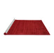 Serging Thickness of Machine Washable Contemporary Red Rug, wshcon111