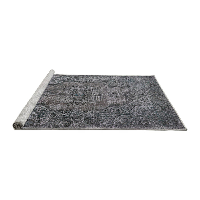 Serging Thickness of Machine Washable Contemporary Gray Rug, wshcon1110