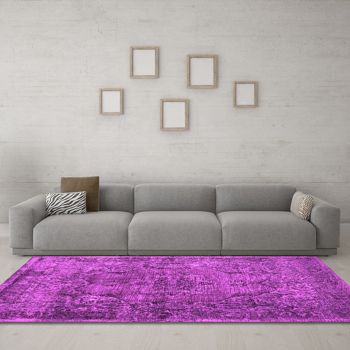 Machine Washable Abstract Pink Contemporary Rug in a Living Room, wshcon1110pnk
