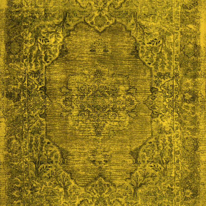 Machine Washable Abstract Yellow Contemporary Rug, wshcon1110yw