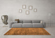 Machine Washable Abstract Orange Contemporary Area Rugs in a Living Room, wshcon1110org