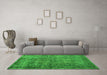 Machine Washable Abstract Green Contemporary Area Rugs in a Living Room,, wshcon1110grn