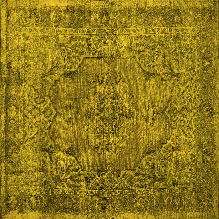 Square Abstract Yellow Contemporary Rug, con1110yw
