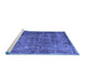 Sideview of Machine Washable Abstract Blue Contemporary Rug, wshcon1110blu