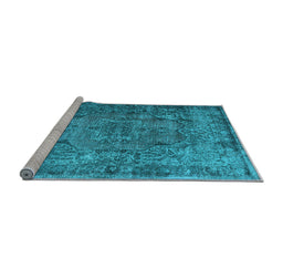 Sideview of Machine Washable Abstract Light Blue Contemporary Rug, wshcon1110lblu