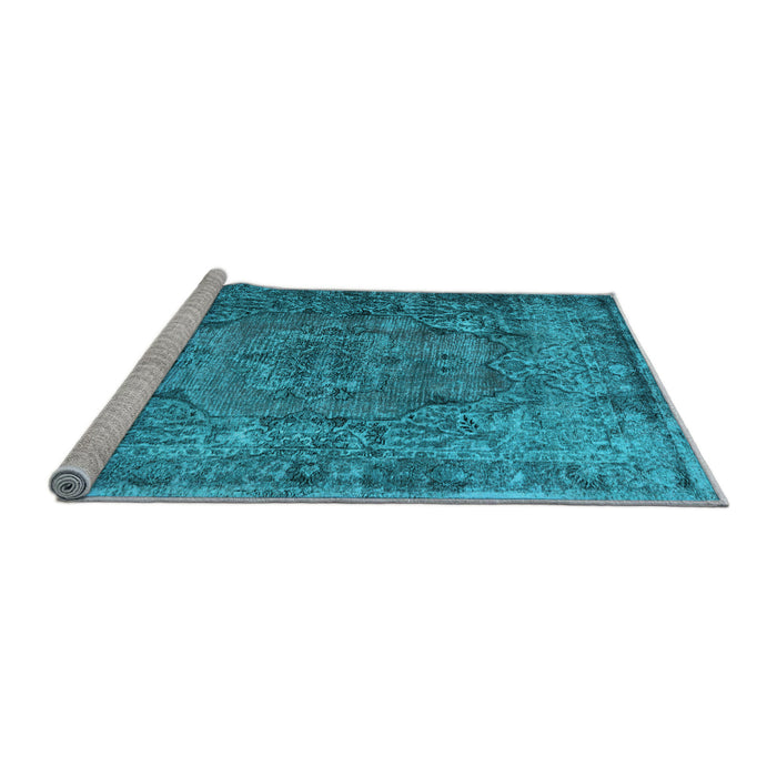 Sideview of Machine Washable Abstract Light Blue Contemporary Rug, wshcon1110lblu
