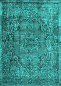 Abstract Turquoise Contemporary Rug, con1110turq