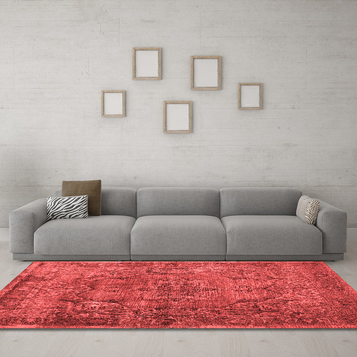 Contemporary Red Washable Rugs
