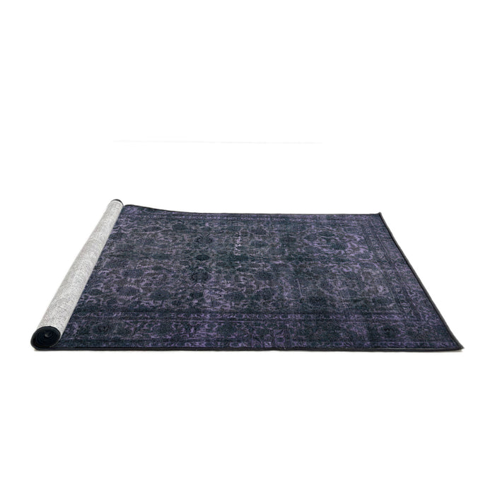 Serging Thickness of Machine Washable Contemporary Dark Slate Blue Rug, wshcon1111