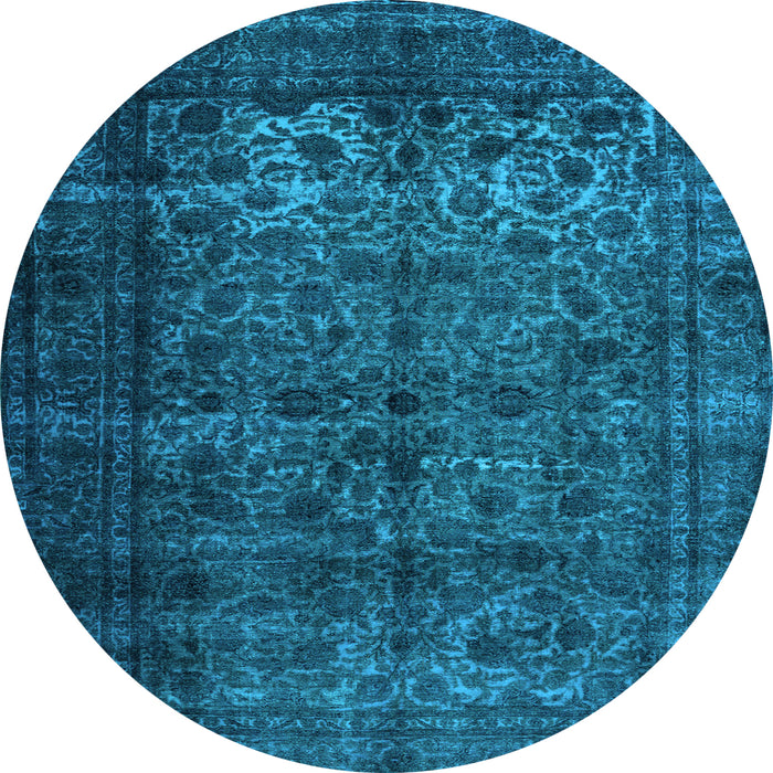 Round Machine Washable Abstract Light Blue Contemporary Rug, wshcon1111lblu
